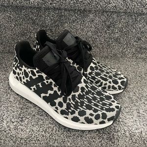 Adidas Swift Run Shoes Leopard Black and White